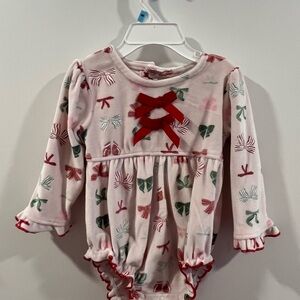 Adorable Chick Pea Pink and Red Bow One Piece